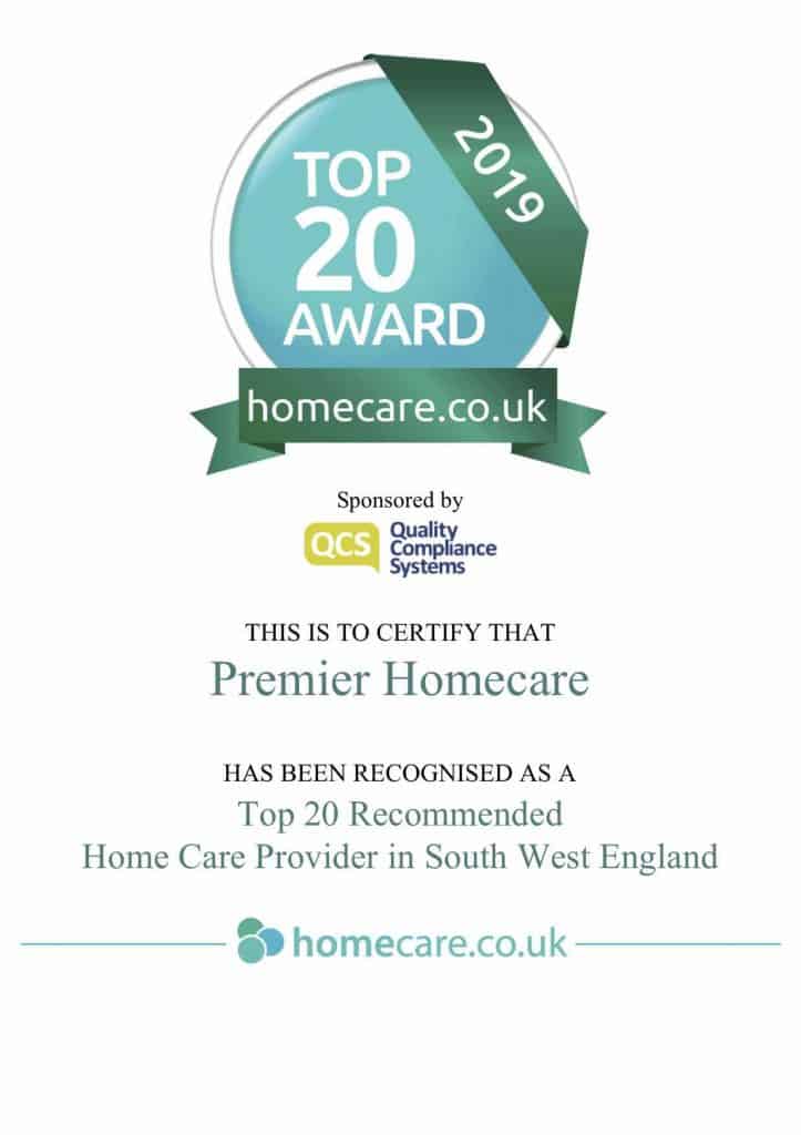 Bristol care company Premier Homecare awarded Top 20 Recommended Home